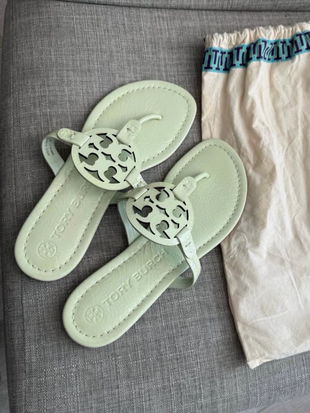 Tory Burch Mint Green Miller Sandals (US 8.5M) Meadow Mist